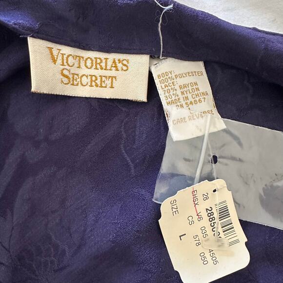 NWT Vintage Victoria's Secret Gold Label Button Cami‎ | Purple Blue | SZ Large - Picture 9 of 10